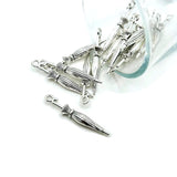 Antiqued Silver Closed Umbrella 3D Charms, 35x6mm