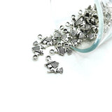 Tiny Silver Witch on Broom Halloween Charms, 13x11mm
