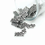 Silver Dog Person Pet Charms, 18x13mm