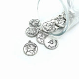 Silver Taurus Zodiac/Astrology Coin Charms, 17x20mm