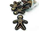 Creepy Christmas Skeleton Gingerbread Man Charms, 30x43mm