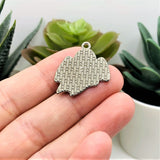 Black Enamel Halloween Ghost Charm, 26x23mm