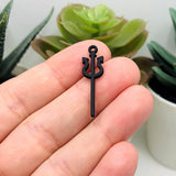 Black Devil's Pitchfork Halloween 3D Charms, 29x8mm