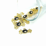 Cute Black Enamel Spider Charms, 11x22mm