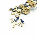 Blue and White Enamel Pegasus Charms, 33x31mm