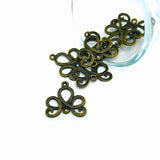 Bronze Decorative Knot Connector Charms, 21x21mm