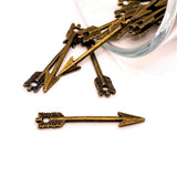 Bronze Arrow Charms, 29x5mm