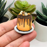 Halloween Cake, Fall Baker's Pendant, 37x30mm