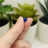 6mm Dark Blue Glass Crackle Beads