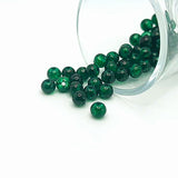 6mm Dark Green Glass Crackle Beads