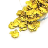 Gold Apple Teacher Charms, 10x10mm
