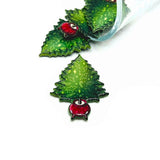 Green Creepy Christmas Tree in Cauldron Charms, 31x39mm