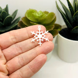 White Christmas Snowflake Charm, 22x26mm