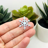 Blue Christmas Snowflake Charm, 22x26mm