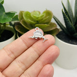 Silver Marlin Swordfish Sailfish Charms, 15x21mm