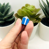 3D Blue Hanukkah Present Charms, 13x13mm