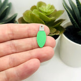 Green Christmas Light Charm, 10x25mm