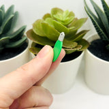 Green Christmas Light Charm, 10x25mm