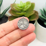 Antiqued Silver Lilith Demon Sigil Pendant Charm, 18x20mm