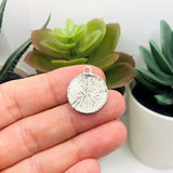 Antiqued Silver Lilith Demon Sigil Pendant Charm, 18x20mm