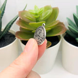 Antiqued Silver Lilith Demon Sigil Pendant Charm, 18x20mm