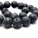 12mm Black Lava Stone Diffuser Beads