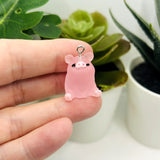 Pink Acrylic 3D Cute Pig Charm, 16x22mm