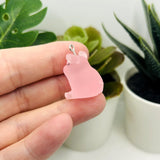 Pink Acrylic 3D Cute Pig Charm, 16x22mm