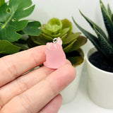Pink Acrylic 3D Cute Pig Charm, 17x25mm