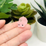 Pink Acrylic 3D Cute Pig Charm, 23x17mm