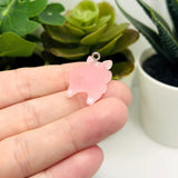 Pink Acrylic 3D Cute Pig Charm, 23x17mm