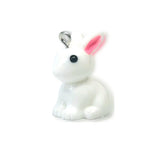 White 3D Rabbit Charm, 23x14mm
