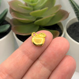 Gold Apple Teacher Charms, 10x10mm