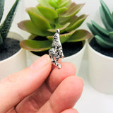 Silver Mushroom Pendant Charm with Butterfly, 19x23mm