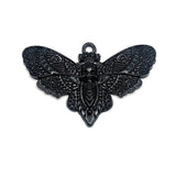 Large Black Death's Head Moth Charms, 25x41mm, 43x27mm