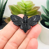 Large Black Death's Head Moth Charms, 25x41mm, 43x27mm