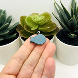 Resin Whale Charm Pendants, 20x22mm