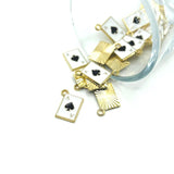Ace of Spades Enamel Playing Card Charms, 14.5x11mm