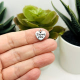 Small I Love You Heart Charms, 12x11mm