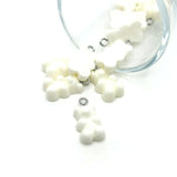 White Gummy Bear Resin 3D Charms with eye screw, 20x12mm