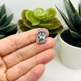 Black Enamel Glitter Cat Charms, 19x14mm