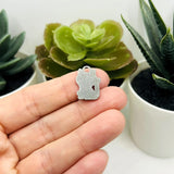 Black Enamel Glitter Cat Charms, 19x14mm