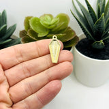 White and Gold Vampire Coffin Charms, 26x12mm