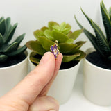 Purple and White Flower Charms, 16x13.5mm