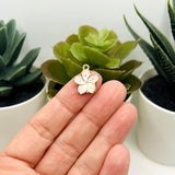 Light Pink and White Flower Charms, 16x13.5mm