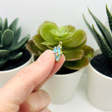 Blue Flower with Rhinestone, 16x12.5mm