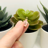 Light Pink Flower with Rhinestone, 16x12.5mm