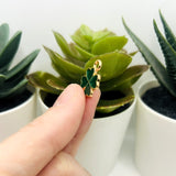 Dark Green Clover Charms, 19x12mm