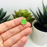 Light Green Clover Charms, 19x12mm