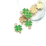 Light Green Clover Charms, 19x12mm